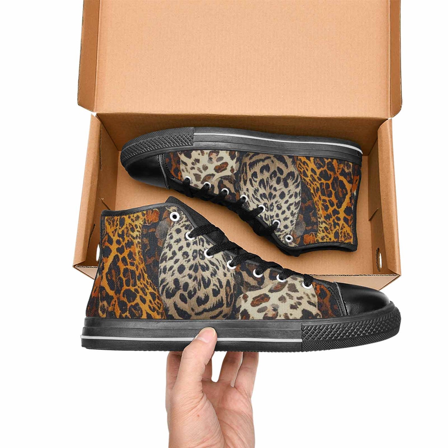 MEN'S Animal Print High Top Canvas Neon Fantasy Sneakers