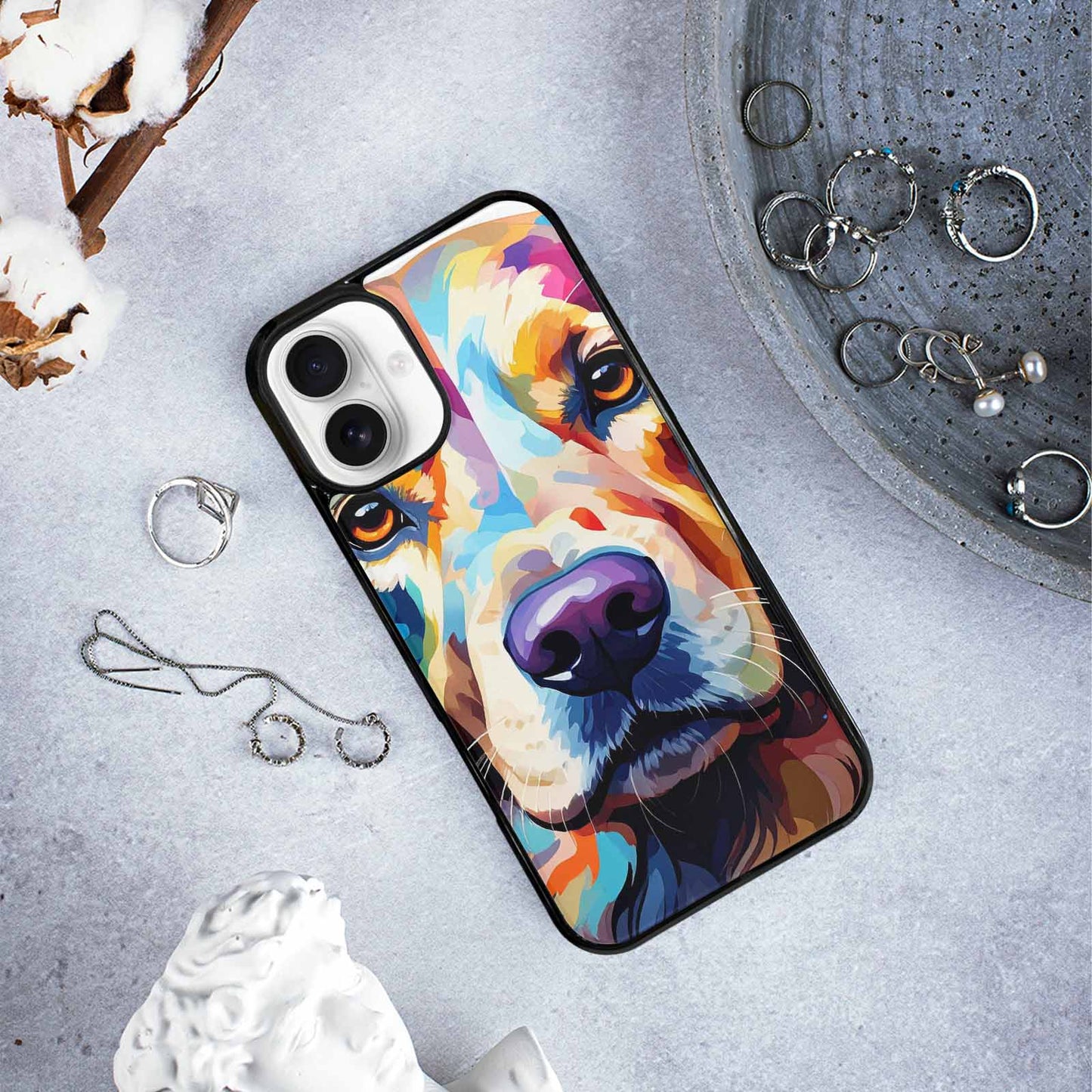 iPhone 16 Plus Case — Golden Retriever Watercolor Art Pattern, Custom Phone Case