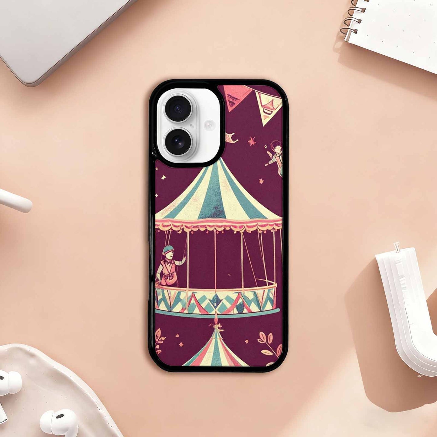 iPhone 17 Case — Vintage Circus Art Pattern Retro Vintage, Personalized Phone Case