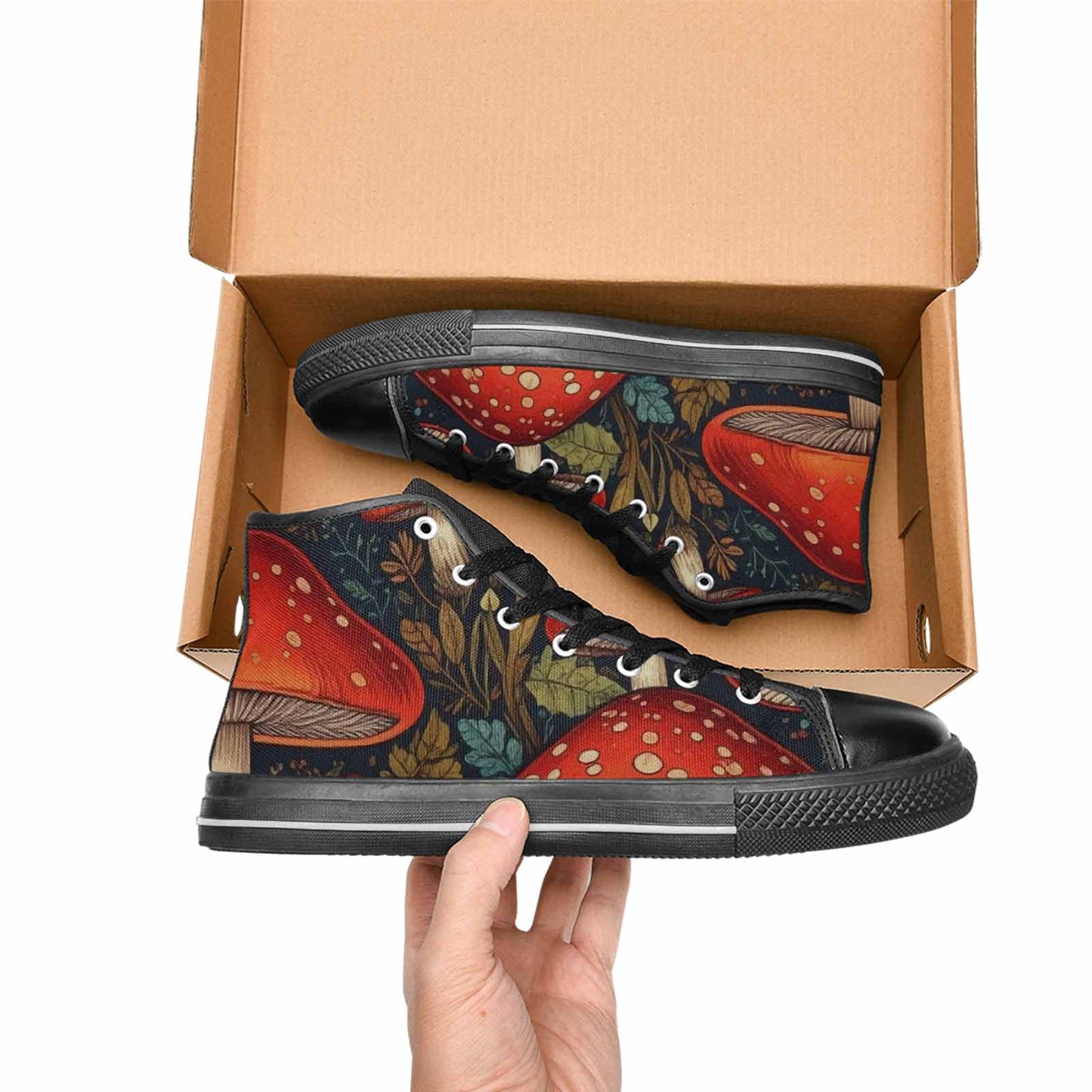 MEN'S Mushroom High Top Canvas Dark Academia Sneakers