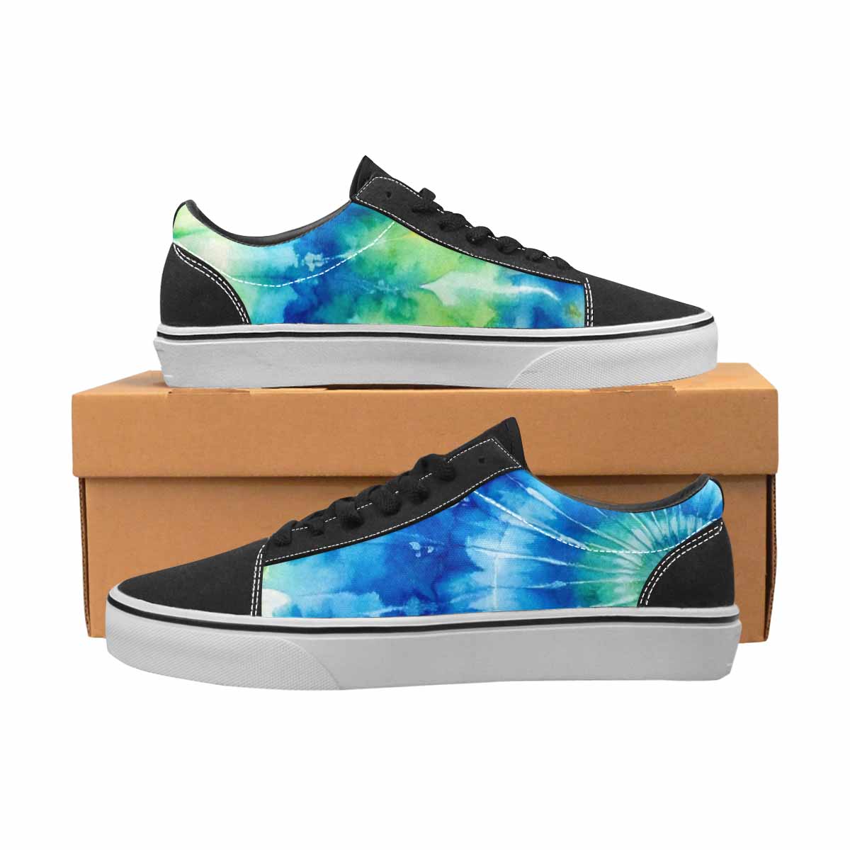 MEN'S Tie Dye Swirl Canvas Lace-Up Wallpaper Art Custom Shoes