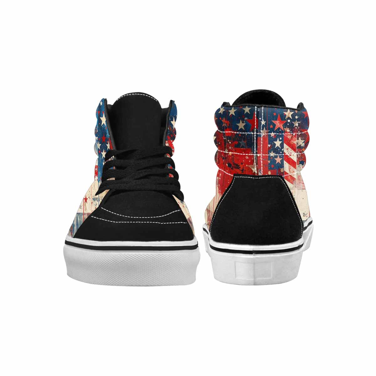 MEN'S Patriotic Stars Stripes High Top Canvas Wallpaper Art Sneakers