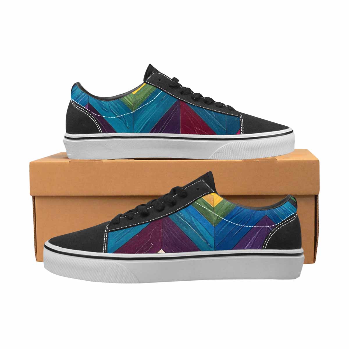 MEN'S Progress Pride Flag Canvas Lace-Up Wallpaper Art Custom Shoes