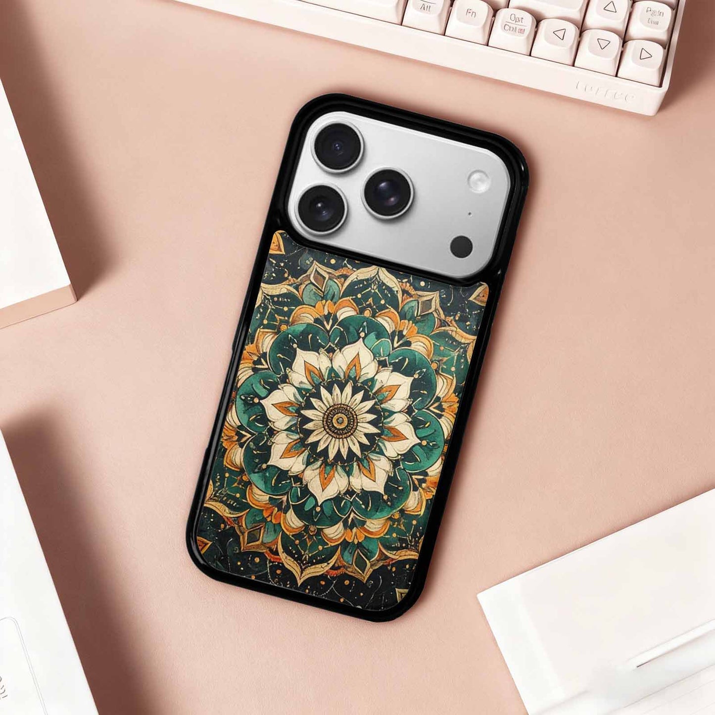 iPhone 17 Pro Case — Small Mandala Pattern Randomly Varying Floral, Personalized Phone Case