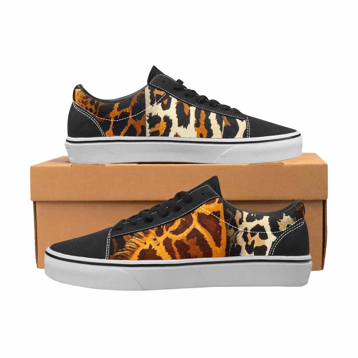 WOMEN'S Animal Print Canvas Lace-Up Vibrant Chaos Shoes