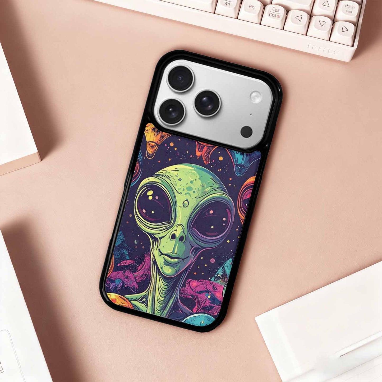iPhone 17 Pro Case — Alien Ufo Cartoon Art Pattern Alien, Personalized Phone Case
