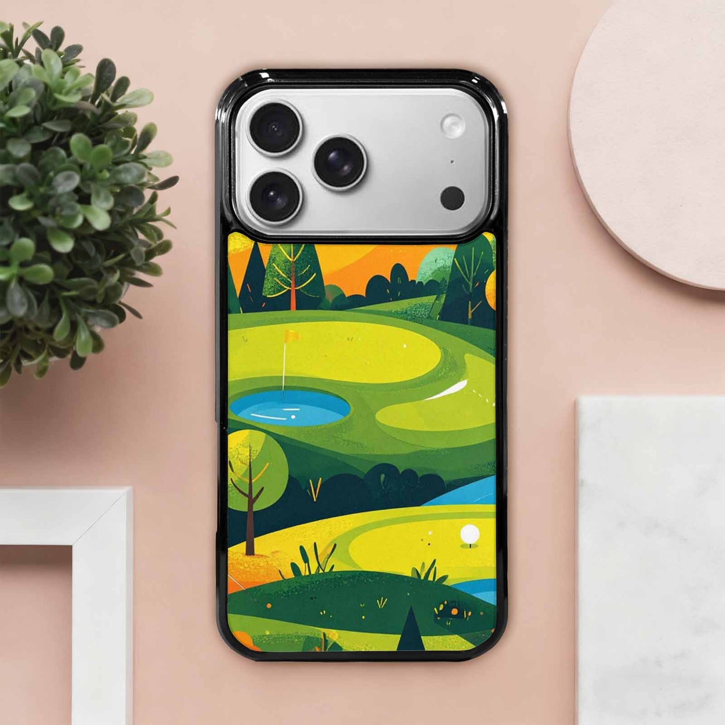 iPhone 17 Pro Max Case — Golf Cartoon Art Pattern Cartoon Cute, Custom Printed Phone Case