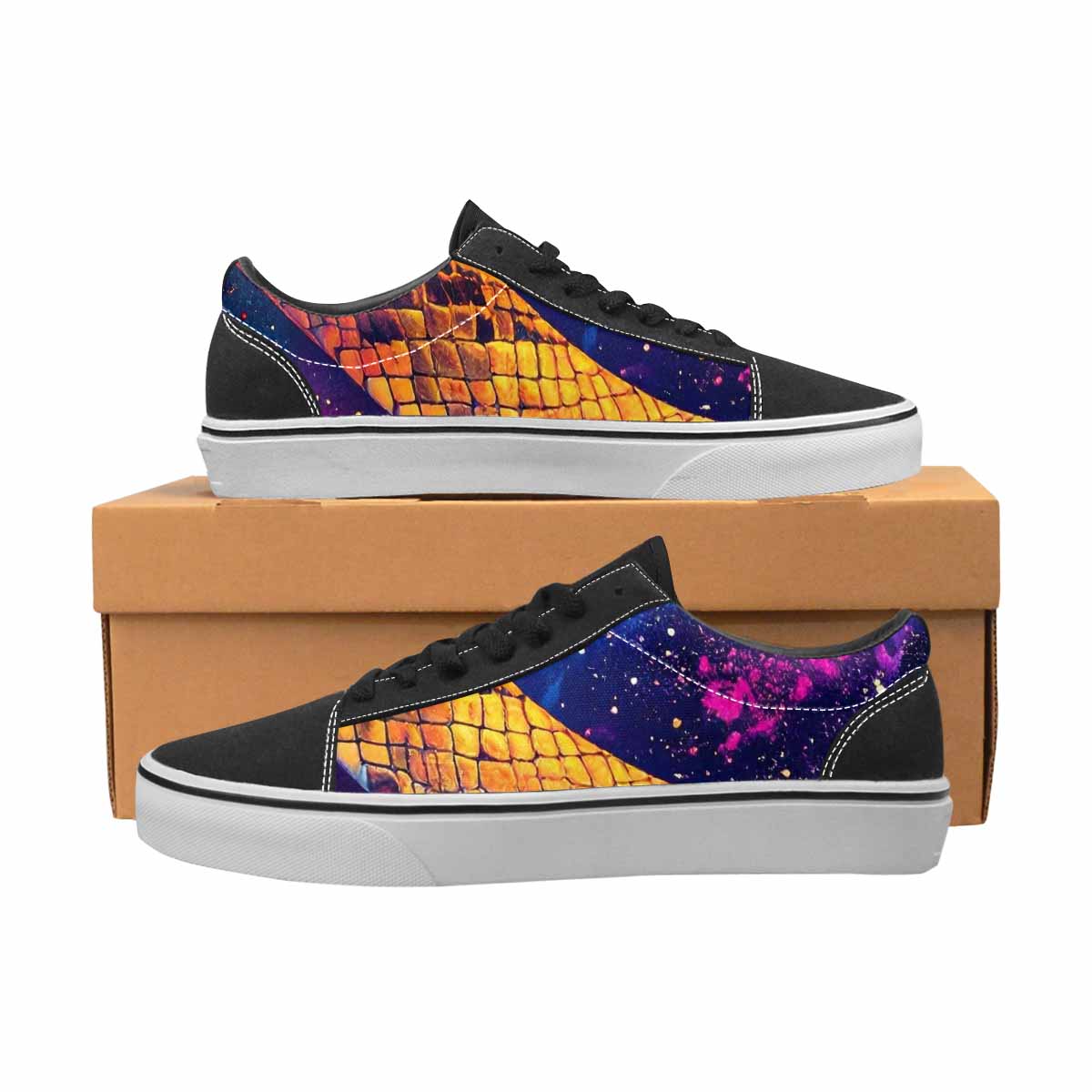 WOMEN'S Galaxy Snake Print Canvas Lace-Up Aesthetic Shoes