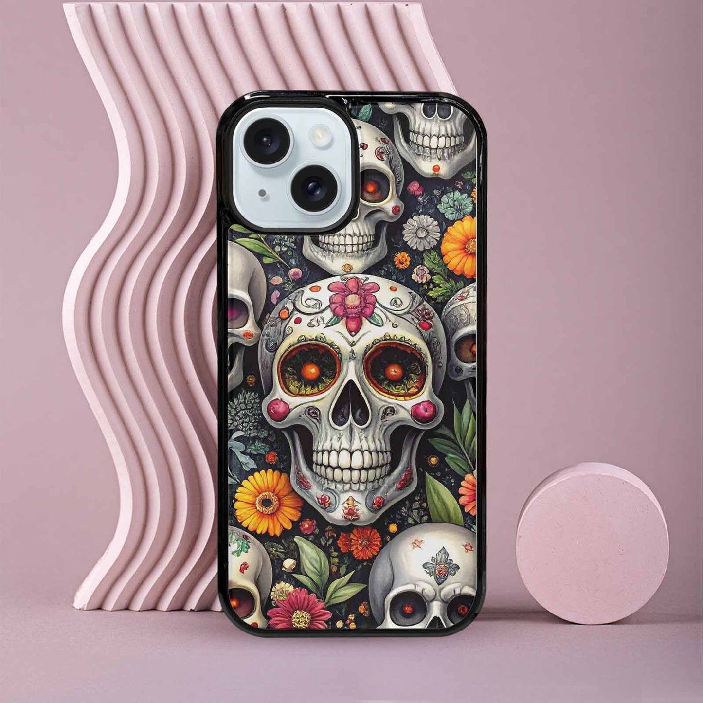 iPhone 15 Case — Greyscale Black And White Dark Black, Personalized Phone Case