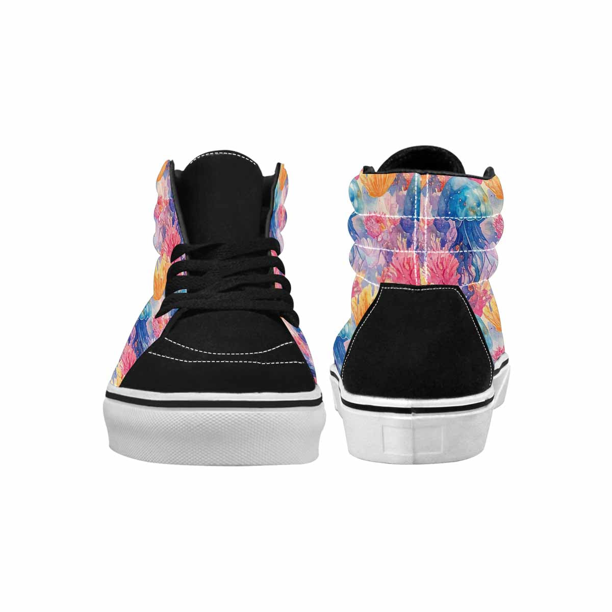 MEN'S Fish Scale Coral High Top Canvas Dreamcore Custom Sneakers
