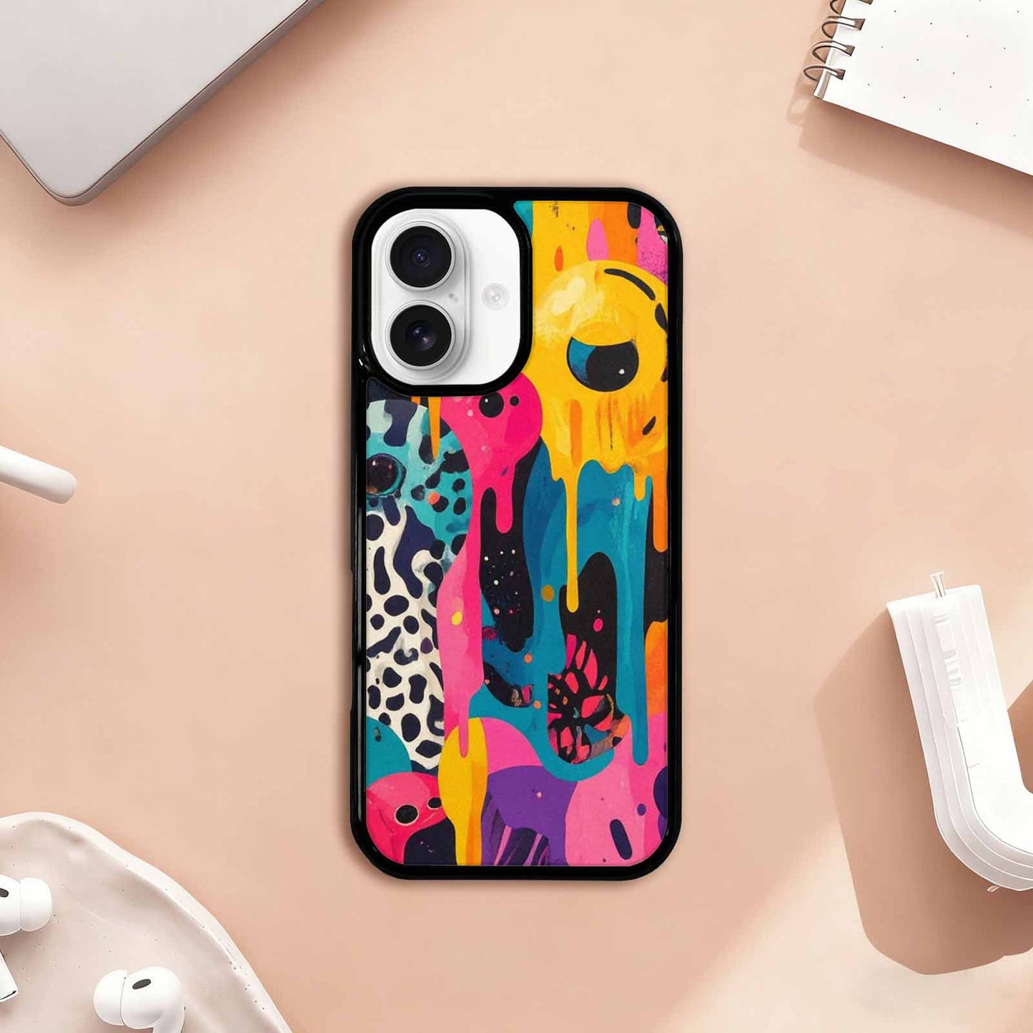 iPhone 17 Case — Melting Aliens Pattern Alien Scifi, Custom Designed Case Cover