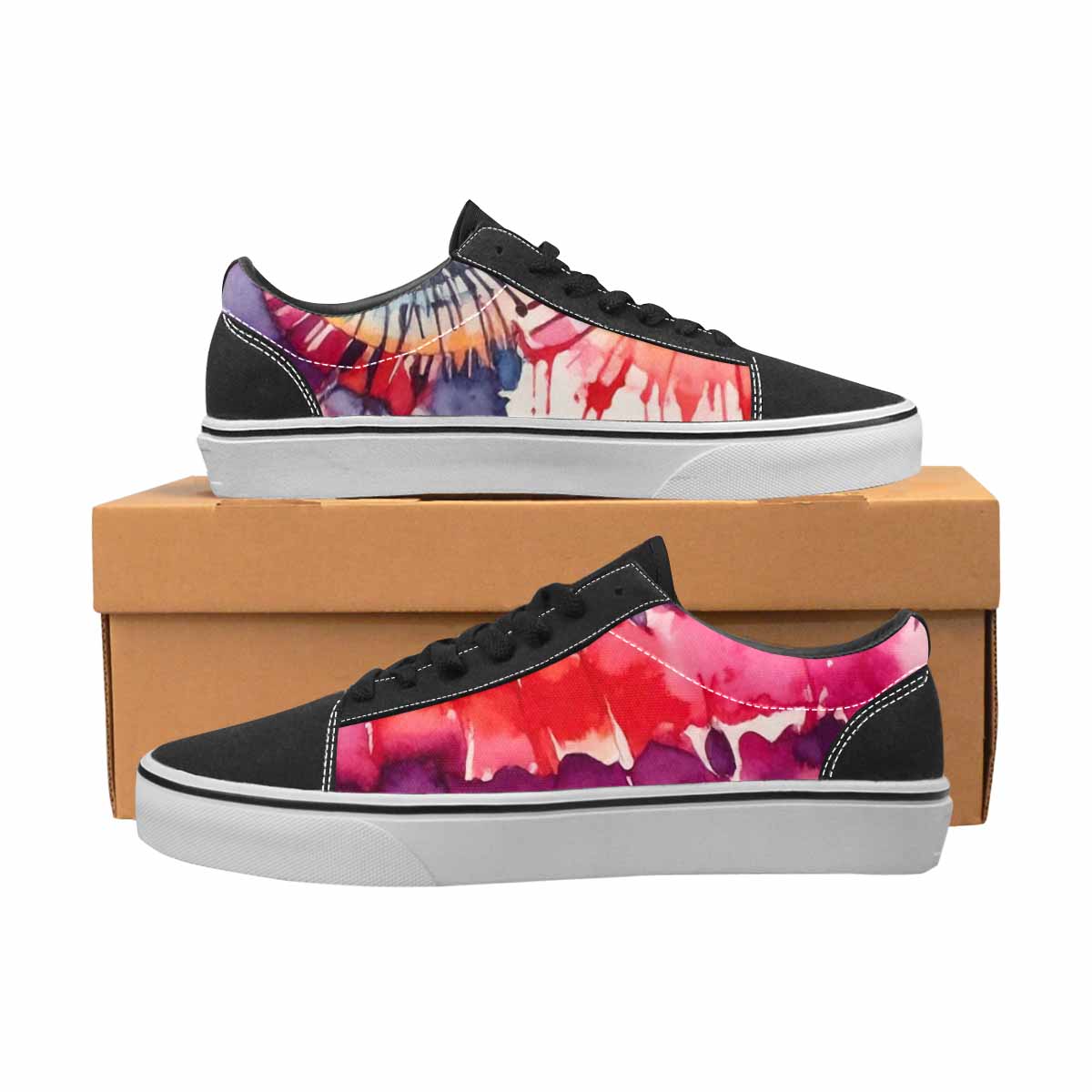 WOMEN'S Tie Lace-Up Canvas Wallpaper Art Custom Sneakers
