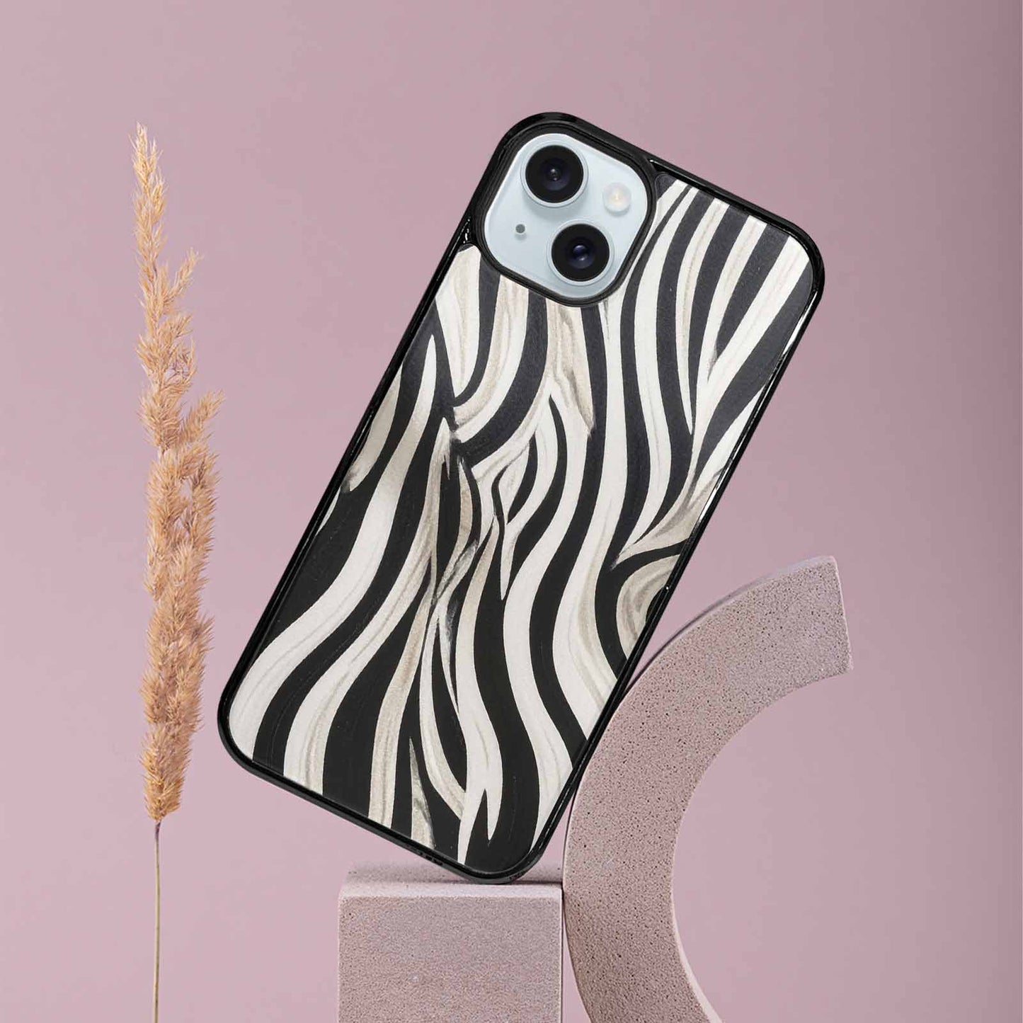 iPhone 15 Plus Case — Modern Zebra Stripe, Custom Print Case Cover