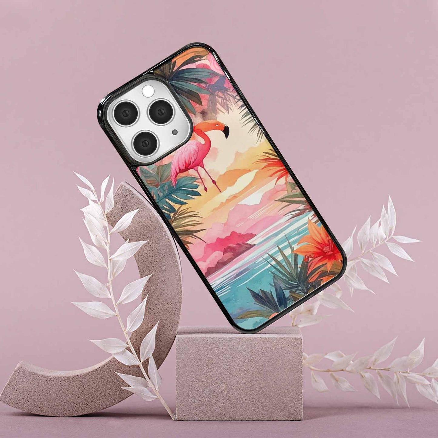 iPhone 15 Pro Max Case — Flamingo Tropical Flamingo Tropical Pattern Hundreds, Custom Phone Case
