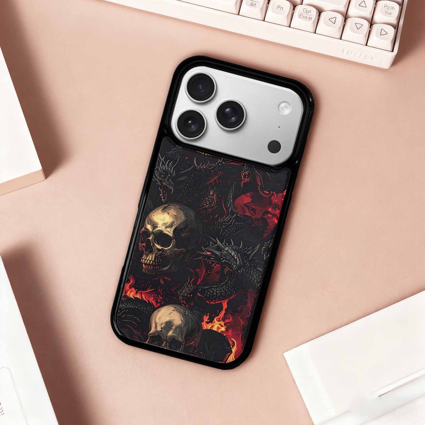 iPhone 17 Pro Case — Skull Dark Art Gothic Print Gothic, Custom Made Phone Cover