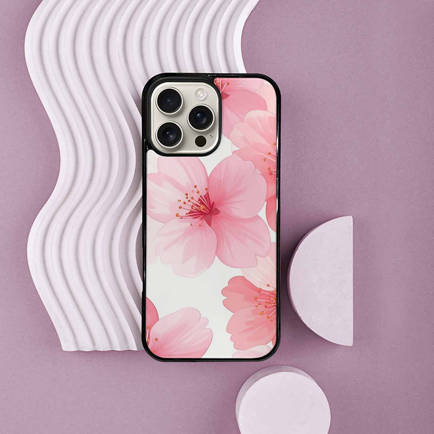 iPhone 16 Pro Max Case — Japanese Cherry Blossom Pattern Sakura Flowers, Unique Phone Case Design
