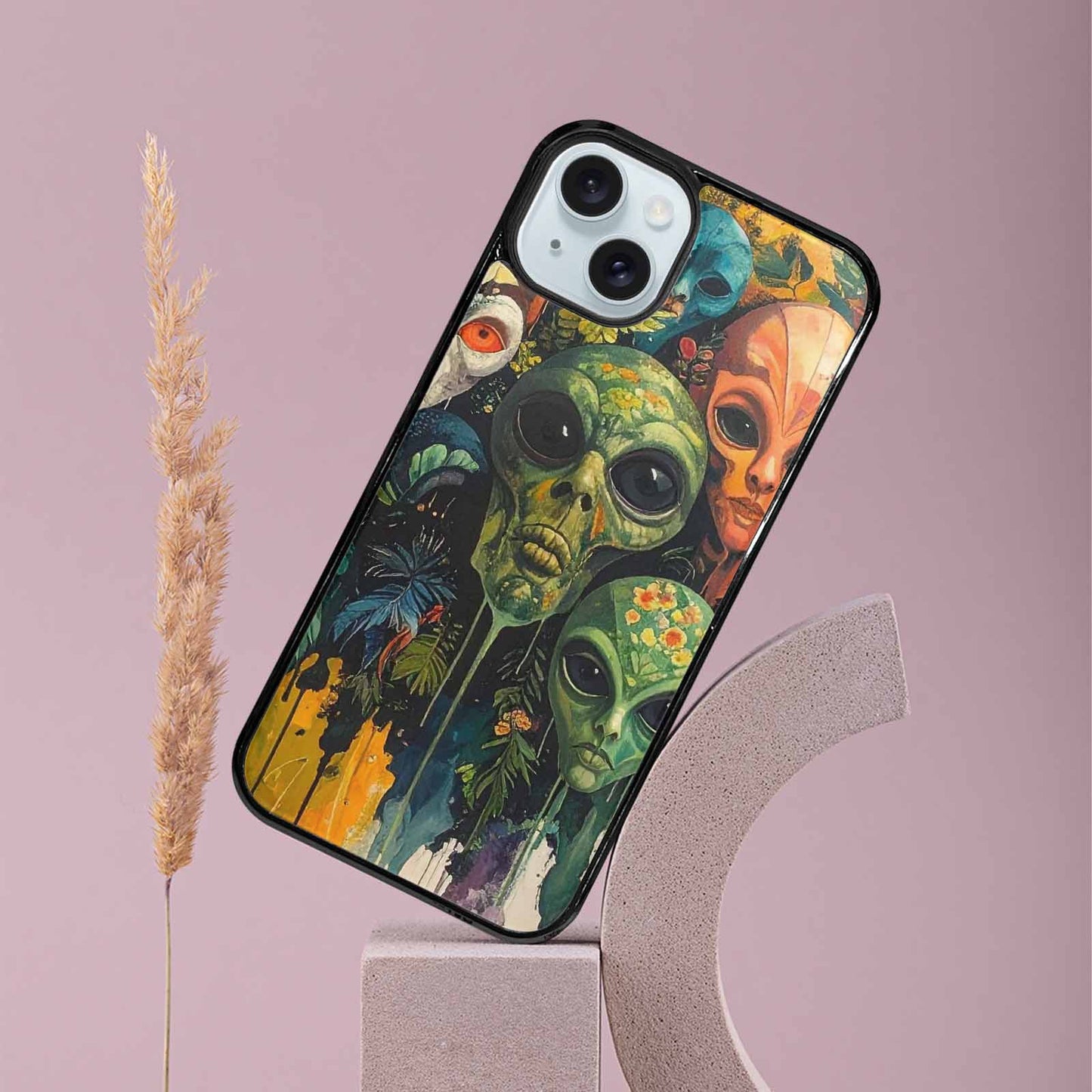 iPhone 15 Plus Case — Aliens Pattern Hundreds Of Sma Bav, Personalized Phone Case