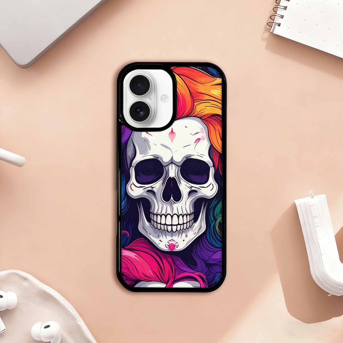 iPhone 17 Case — Pride Flag Skulls Seamless Gothic Skulls, Original Design Phone Case