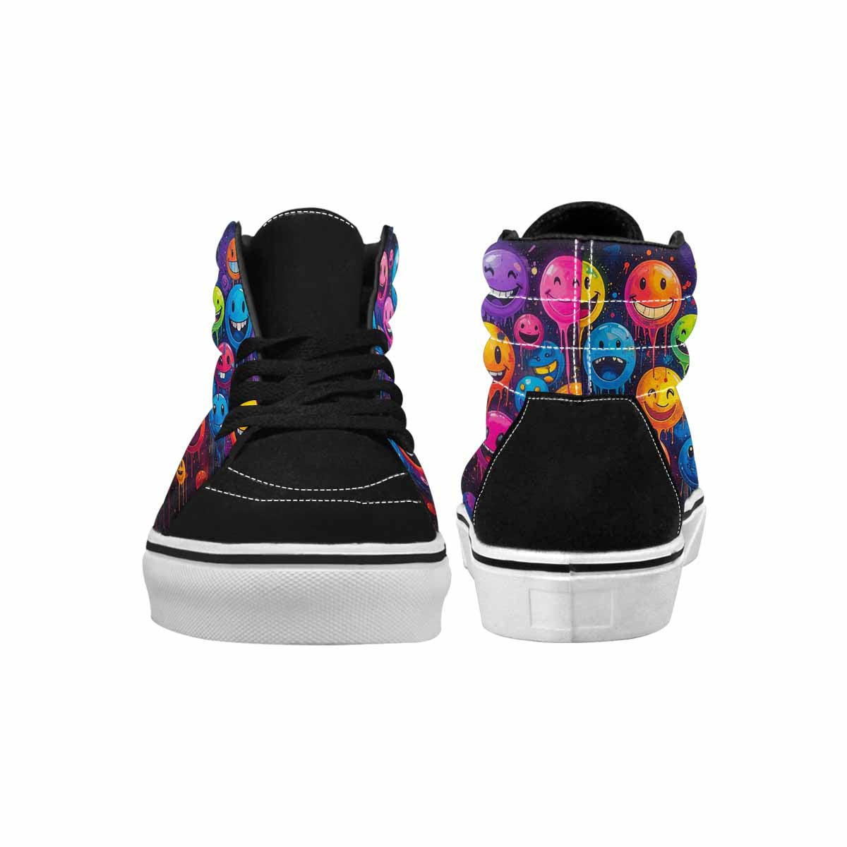 MEN'S Smiley Faces × Glow High Top Canvas Dark Academia Sneakers