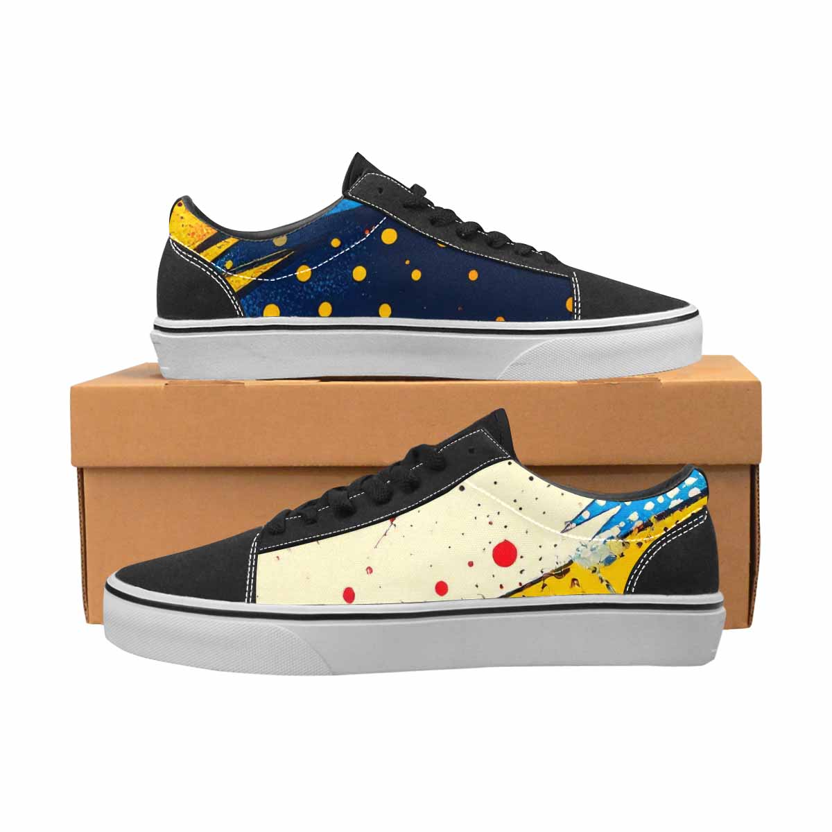 WOMEN'S Comic Halftone Lace-Up Canvas Wallpaper Art Sneakers