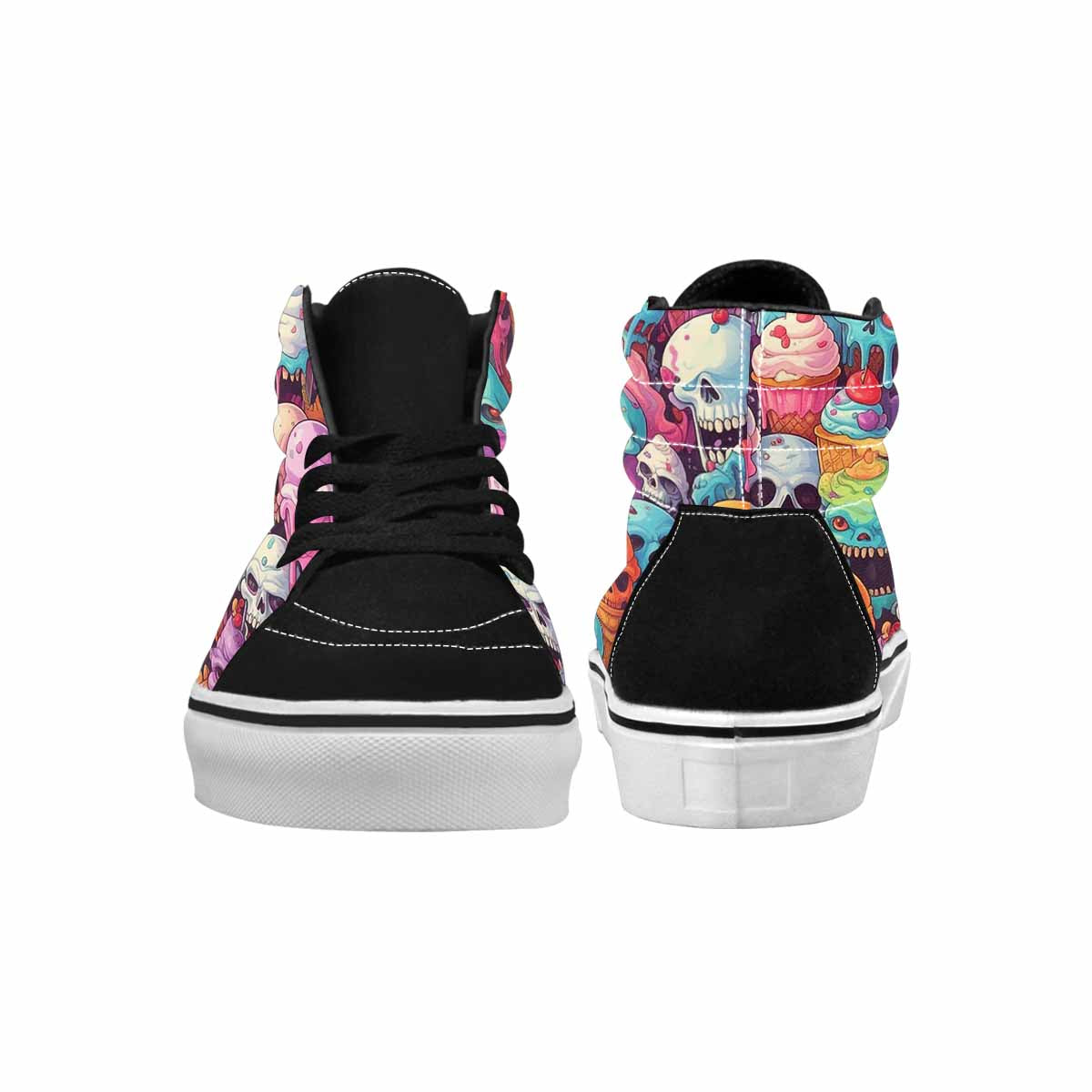 MEN'S Ice Cream Monsters High Top Canvas Wallpaper Art Sneakers