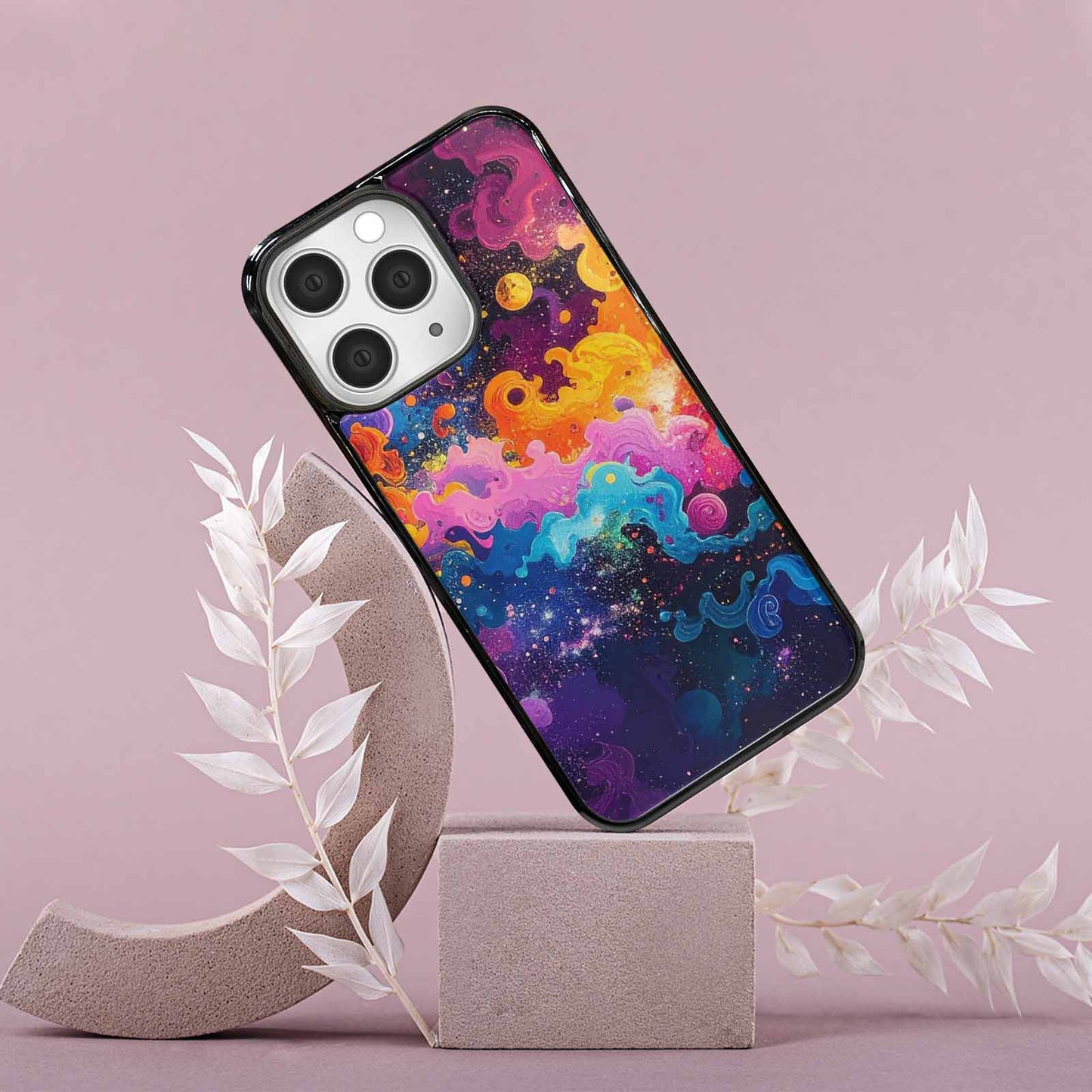 iPhone 15 Pro Max Case — Cosmic Creature And Object Mashup Pattern, Custom Printed Phone Case