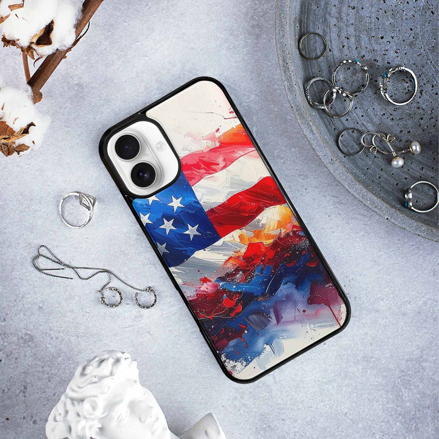 iPhone 16 Plus Case — Usa Flag Stars And Stripes Art, Original Design Phone Case