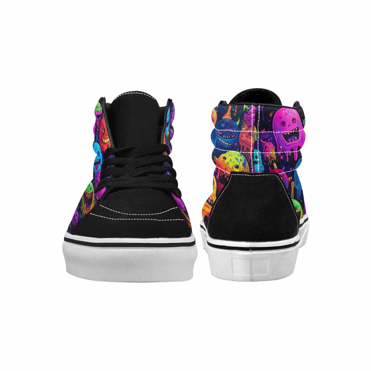 MEN'S Ice Cream Monsters High Top Canvas Grunge Custom Shoes