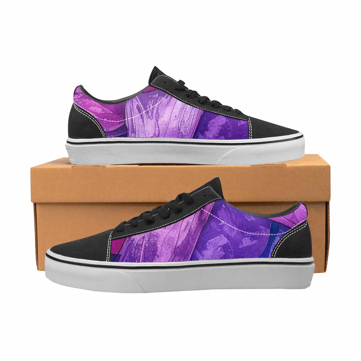WOMEN'S Bisexual Flag Color Canvas Lace-Up Surreal Sneakers