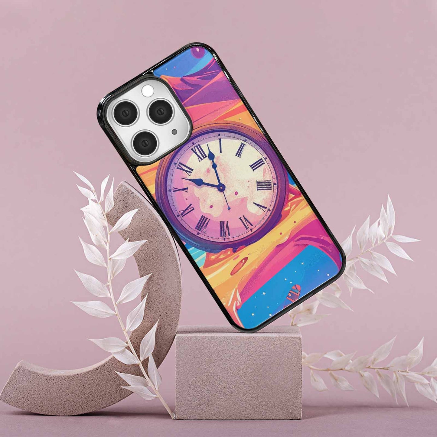 iPhone 15 Pro Max Case — Salvadore Dali Surrealist Dreamscape Pattern Melting, Customized Protective Case
