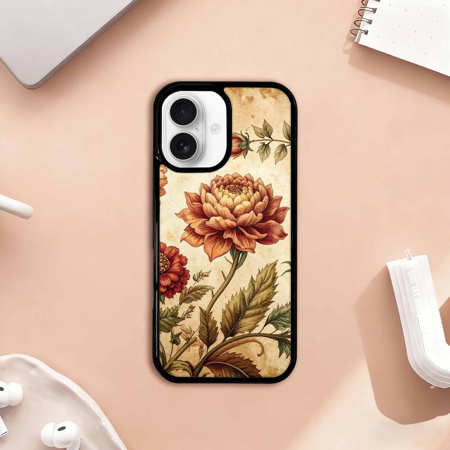 iPhone 17 Case — Vintage Botanical Art Pattern Floral, Custom Art Phone Cover
