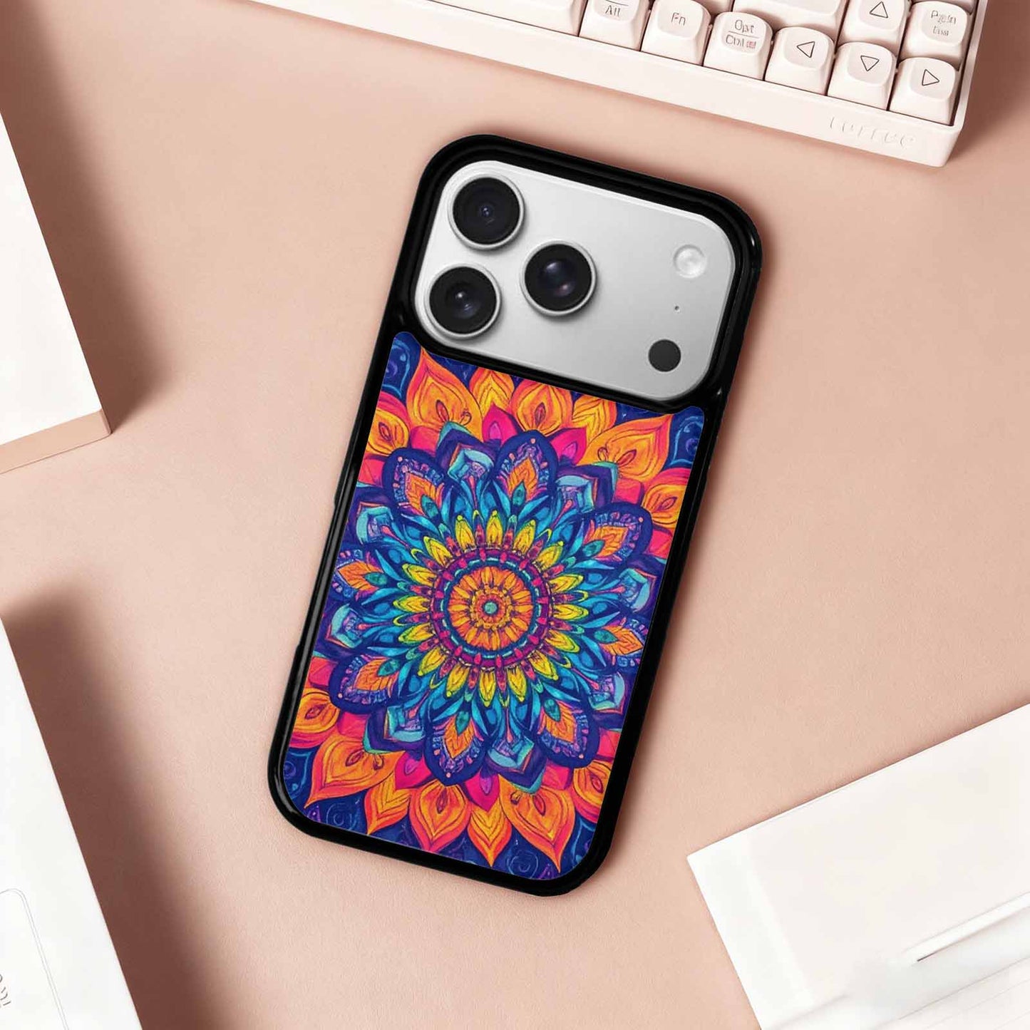 iPhone 17 Pro Case — Tie Dye Mandala Art Seamless Tie, Custom Phone Case