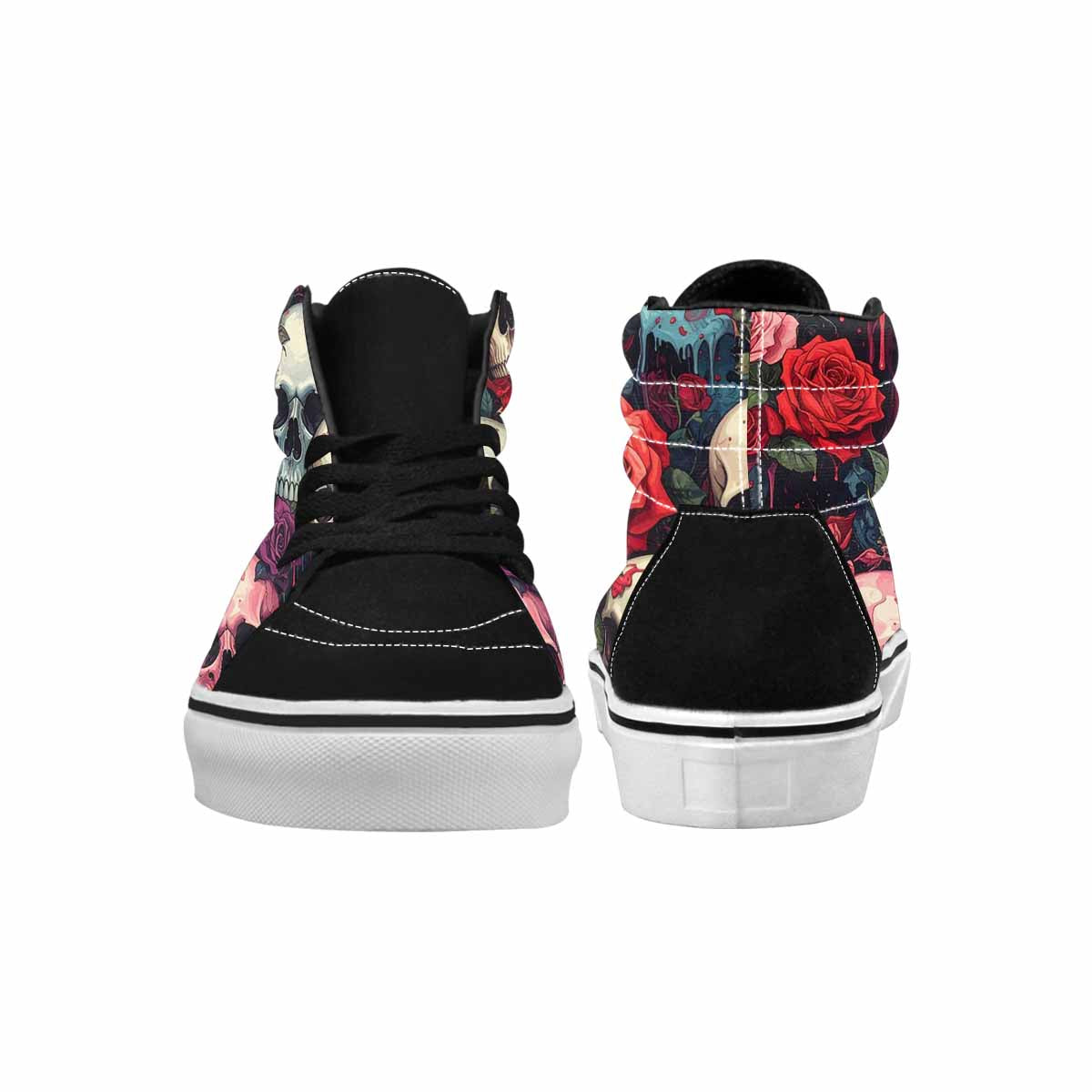 MEN'S Skulls Roses Skulls Roses High Top Canvas Vivid Custom Sneakers