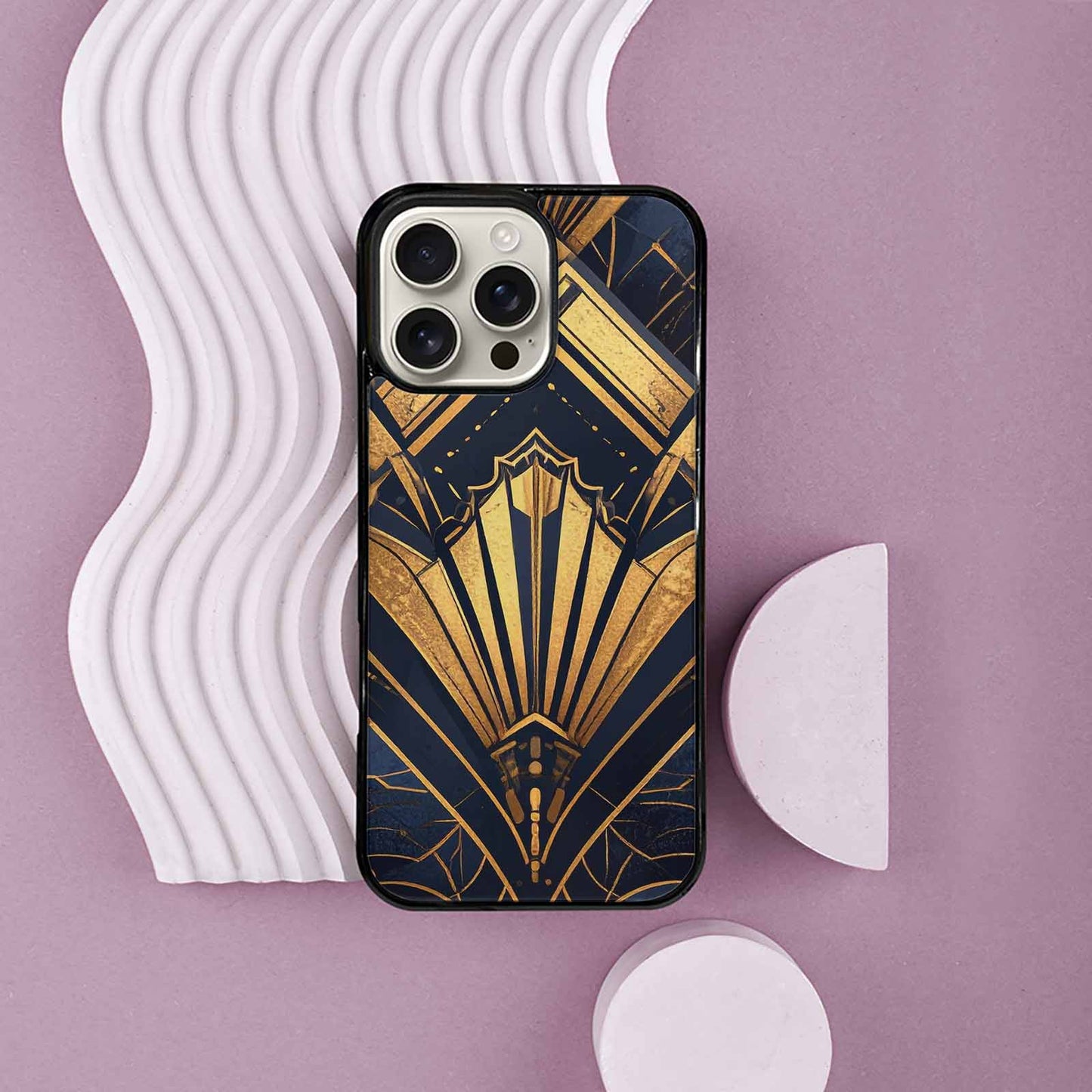 iPhone 16 Pro Max Case — Art Deco Illustration Pattern, Custom Art Phone Cover