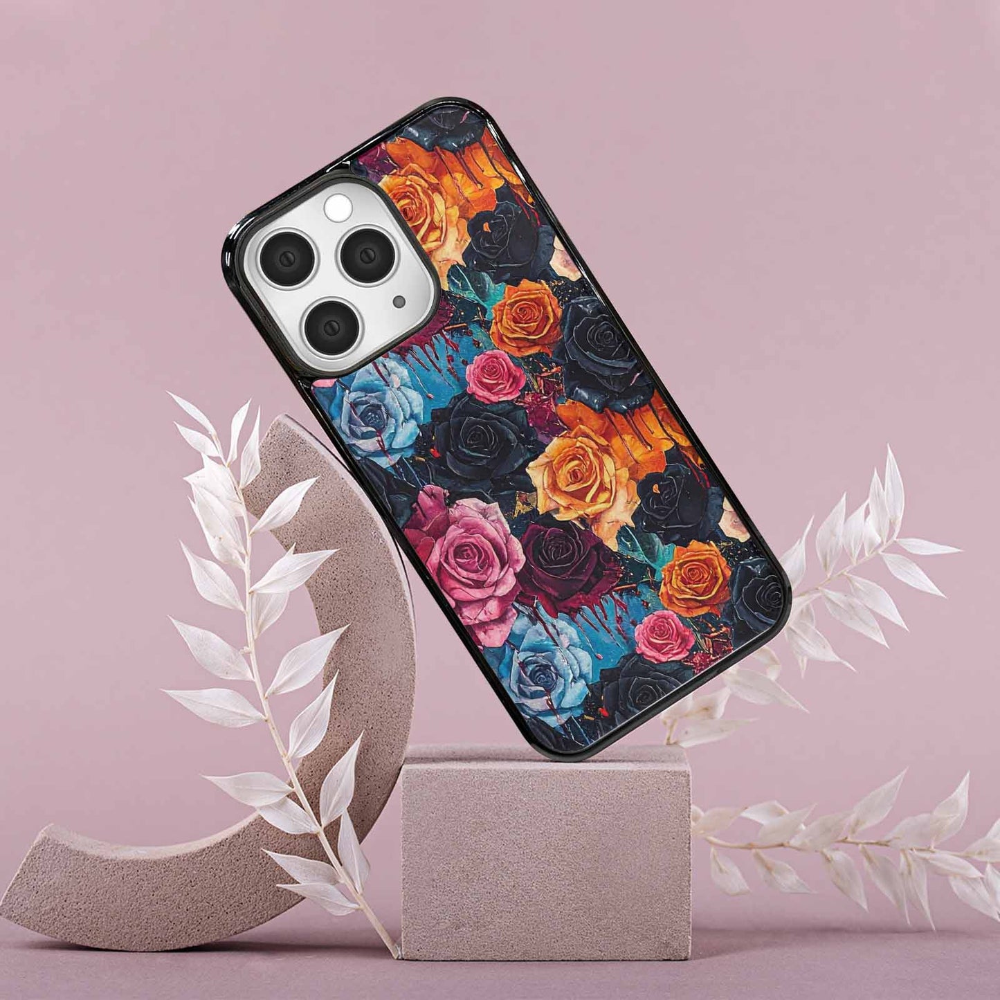 iPhone 15 Pro Max Case — Gothic Rose Gothic Roses Pattern Hundreds, Personalized Phone Case