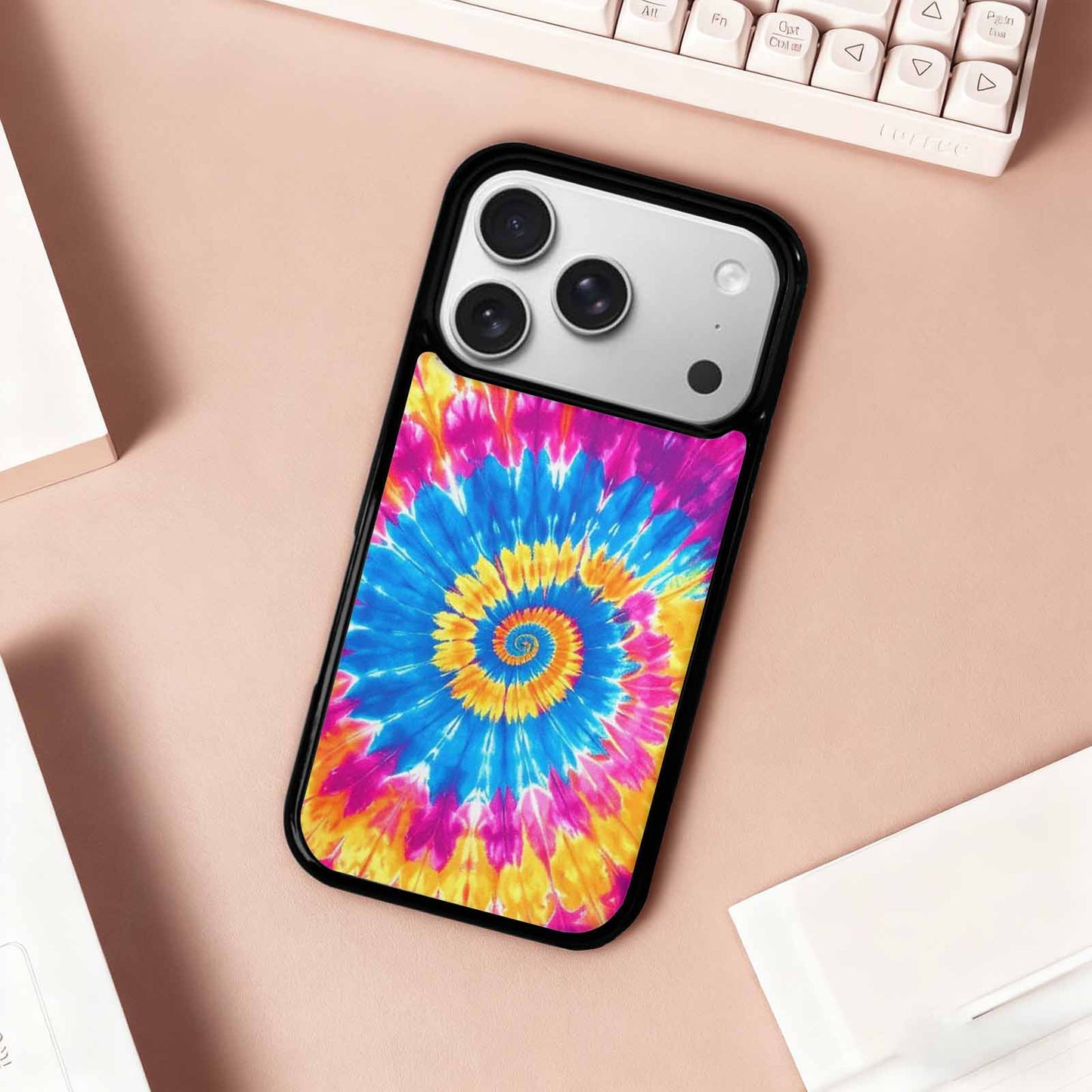 iPhone 17 Pro Case — Tie Dye Spiral Art Seamless Tie, Unique Phone Case Design