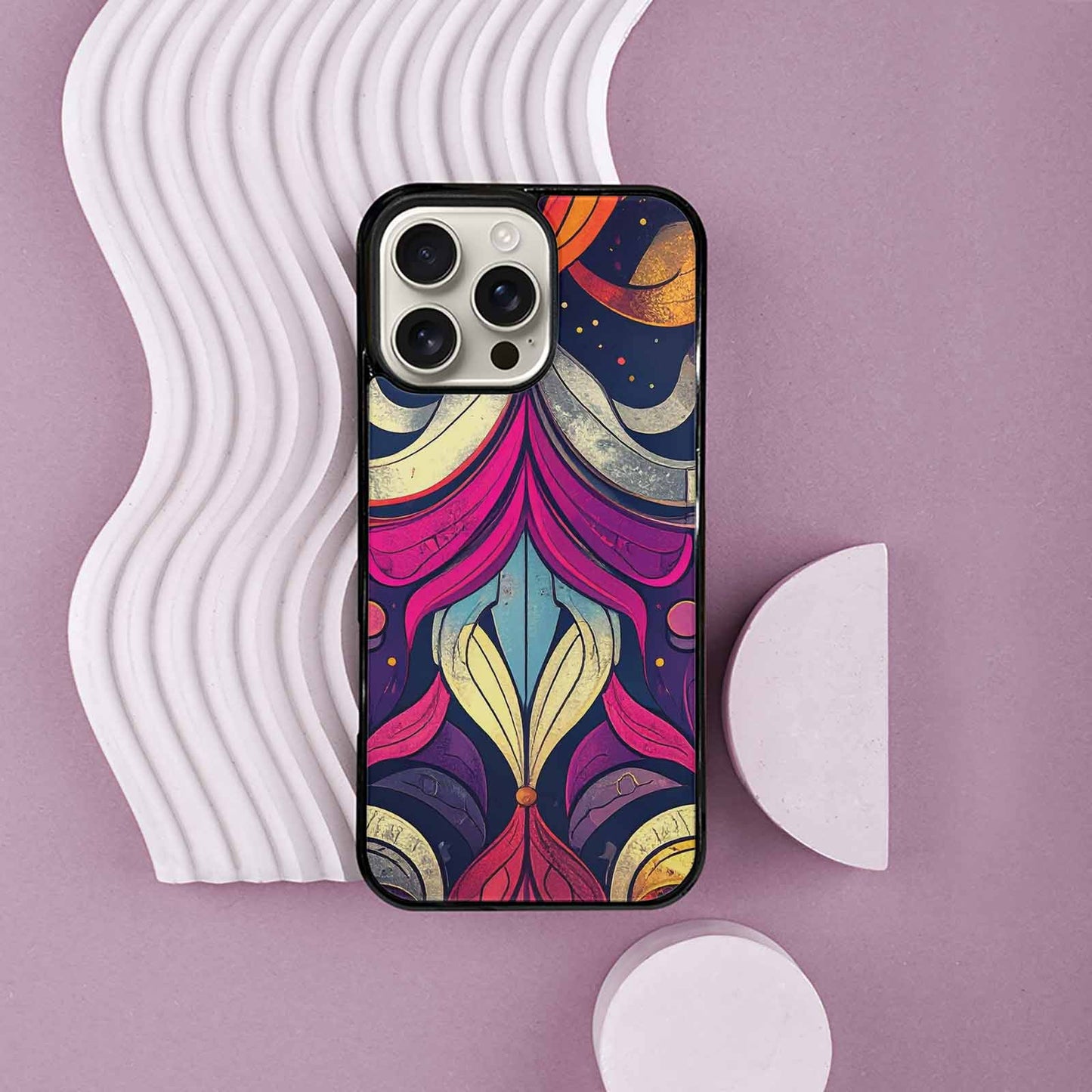 iPhone 16 Pro Max Case — 1970s Disco Cartoon Art Pattern, Original Design Phone Case