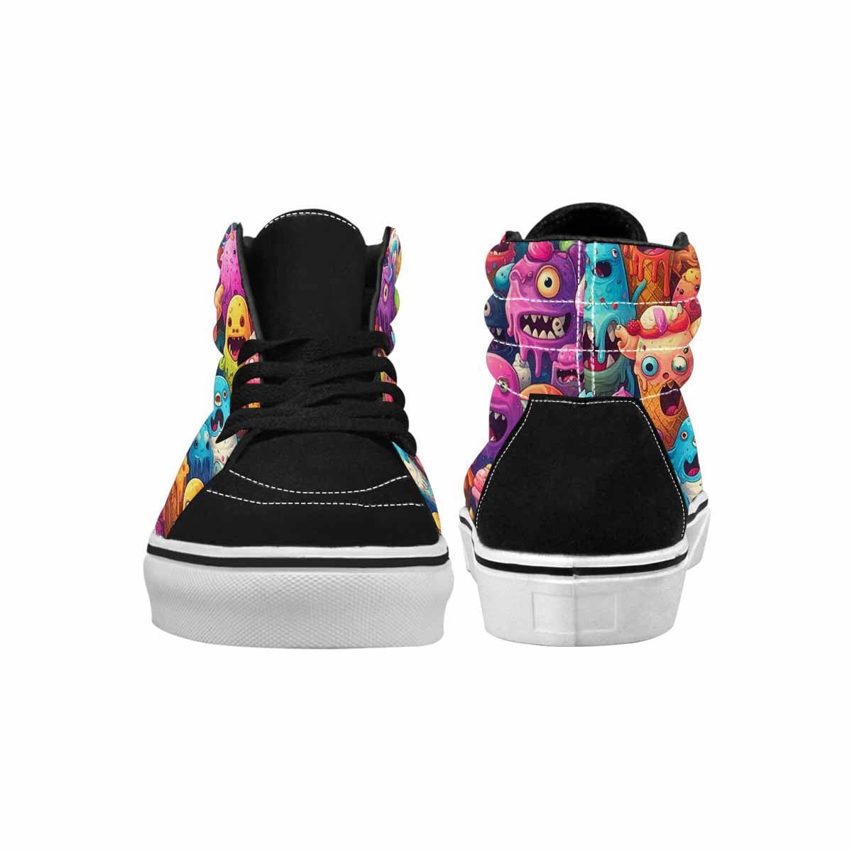 MEN'S Melting Ice Cream Monster High Top Canvas Vivid Custom Sneakers