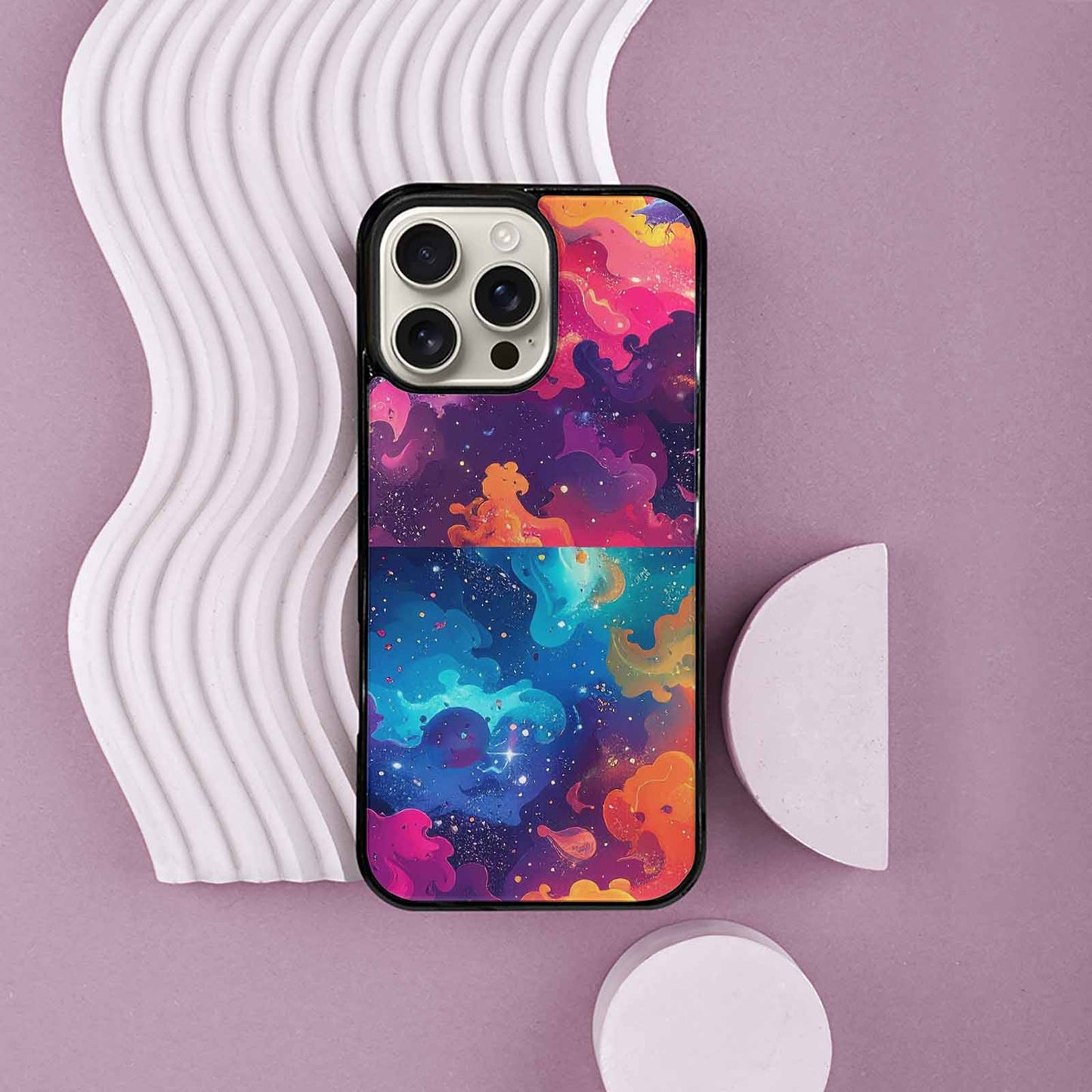 iPhone 16 Pro Max Case — Cosmic Creature And Object Mashup Pattern, Custom Designed Case Cover