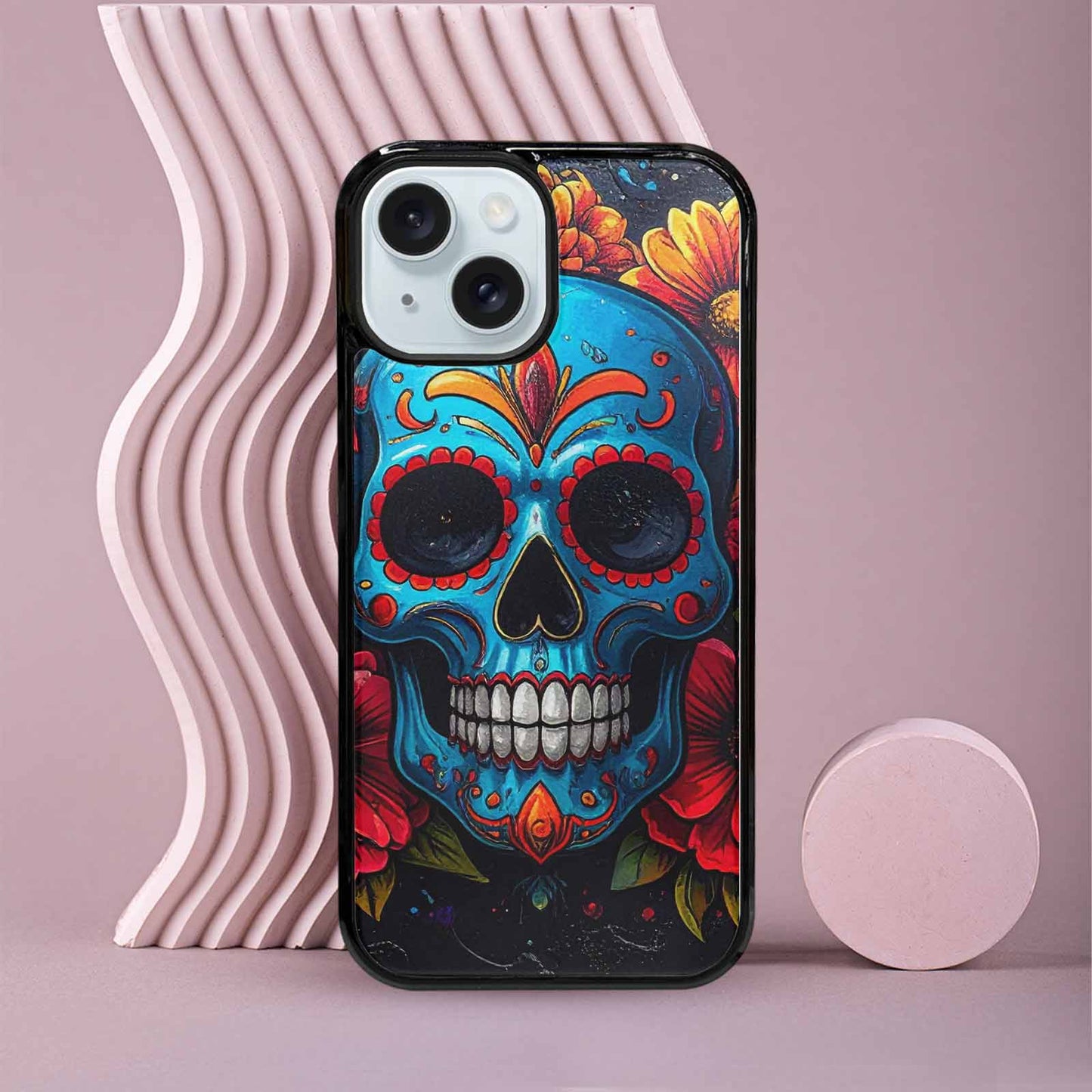 iPhone 15 Case — Graffiti Skull Art Seamless Pattern Vibrant, Customized Protective Case