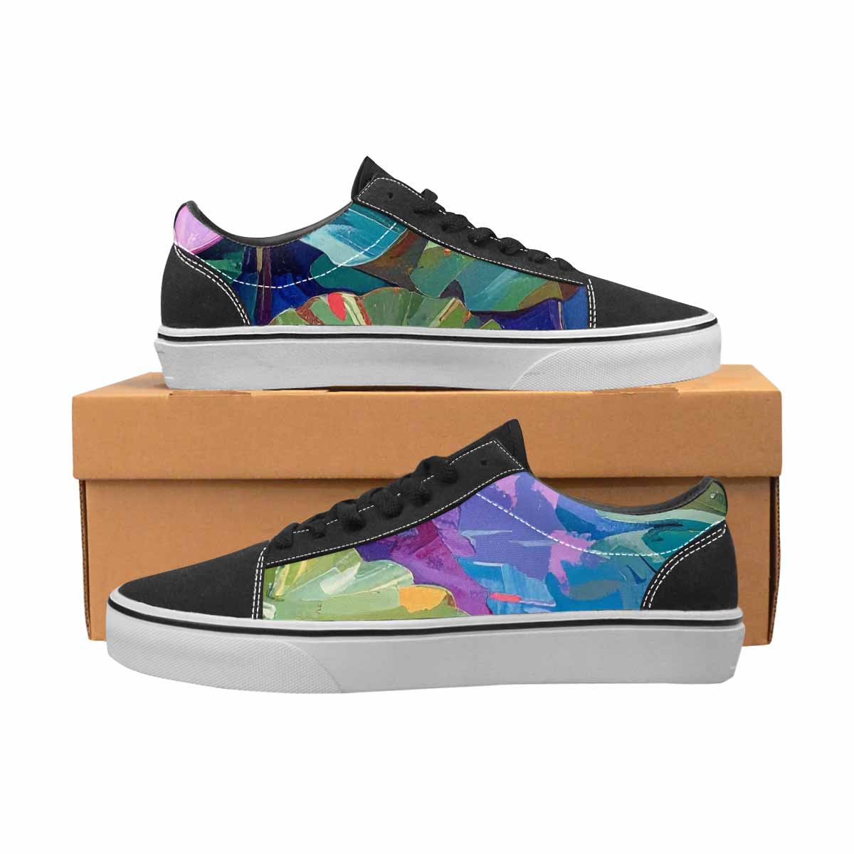 WOMEN'S Monet-Style Impressionist Water Canvas Lace-Up Y2K Sneakers