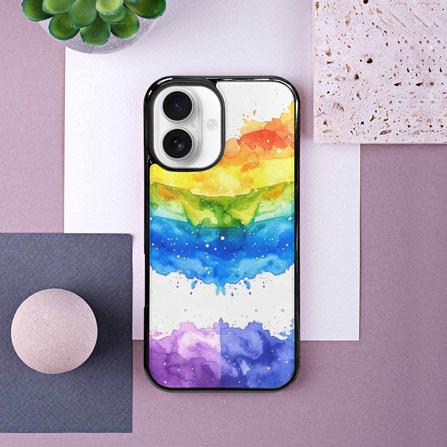 iPhone 16 Case — Watercolor Splash Abstract Pattern Seamless Repeat, Original Design Phone Case