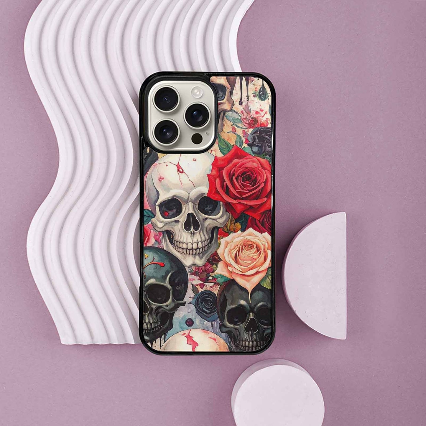 iPhone 16 Pro Max Case — Skulls And Roses Skulls And Roses, Custom Art Phone Cover
