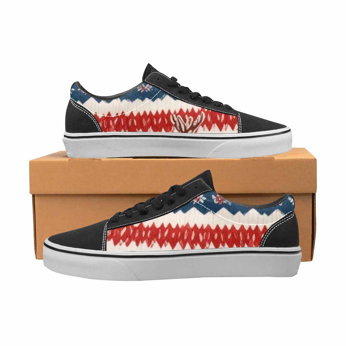 MEN'S Christmas Holly Snowflake Canvas Lace-Up Neon Fantasy Sneakers
