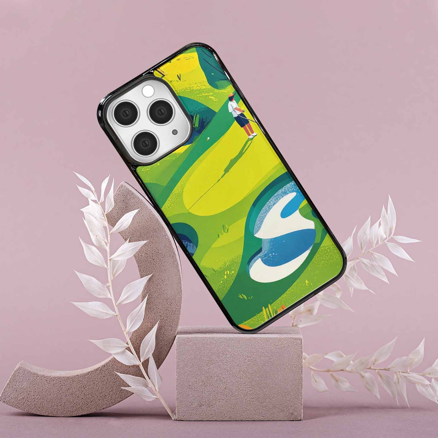 iPhone 15 Pro Max Case — Golf Cartoon Art Pattern, Customized Protective Case