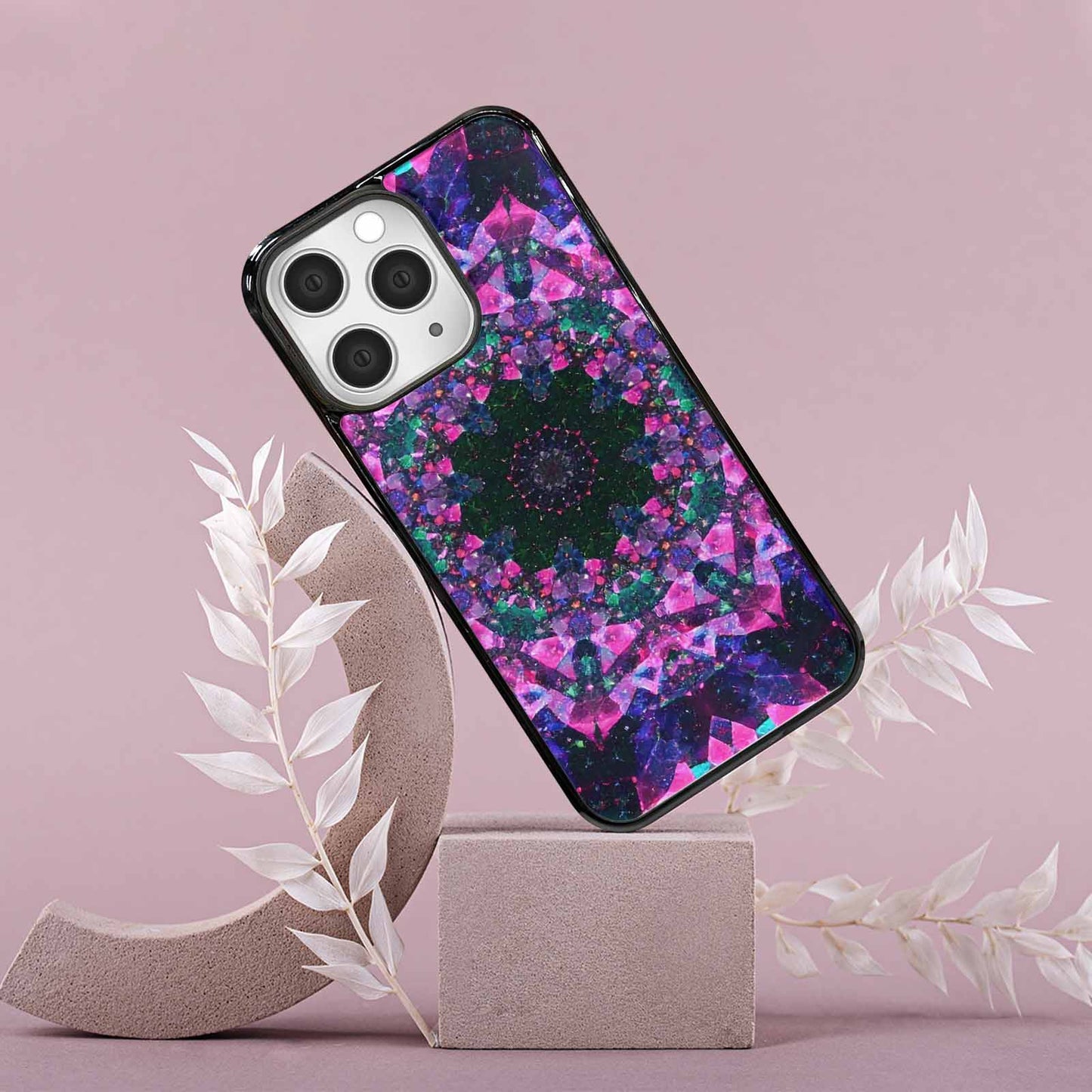 iPhone 15 Pro Max Case — Crystal Mandala Art Seamless Pattern Vibrant, Custom Designed Case Cover