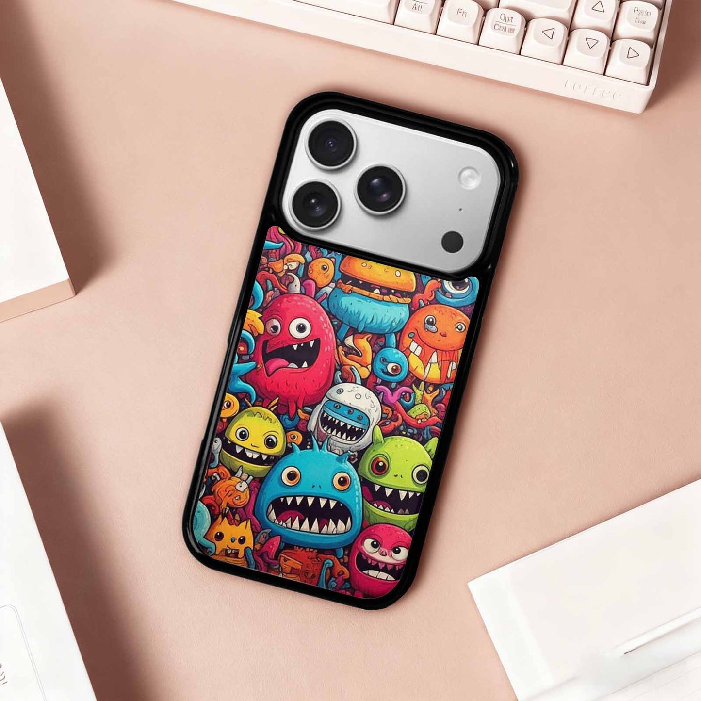 iPhone 17 Pro Case — Small Cartoon Monster Character Pattern Cartoon, Custom Art Phone Cover
