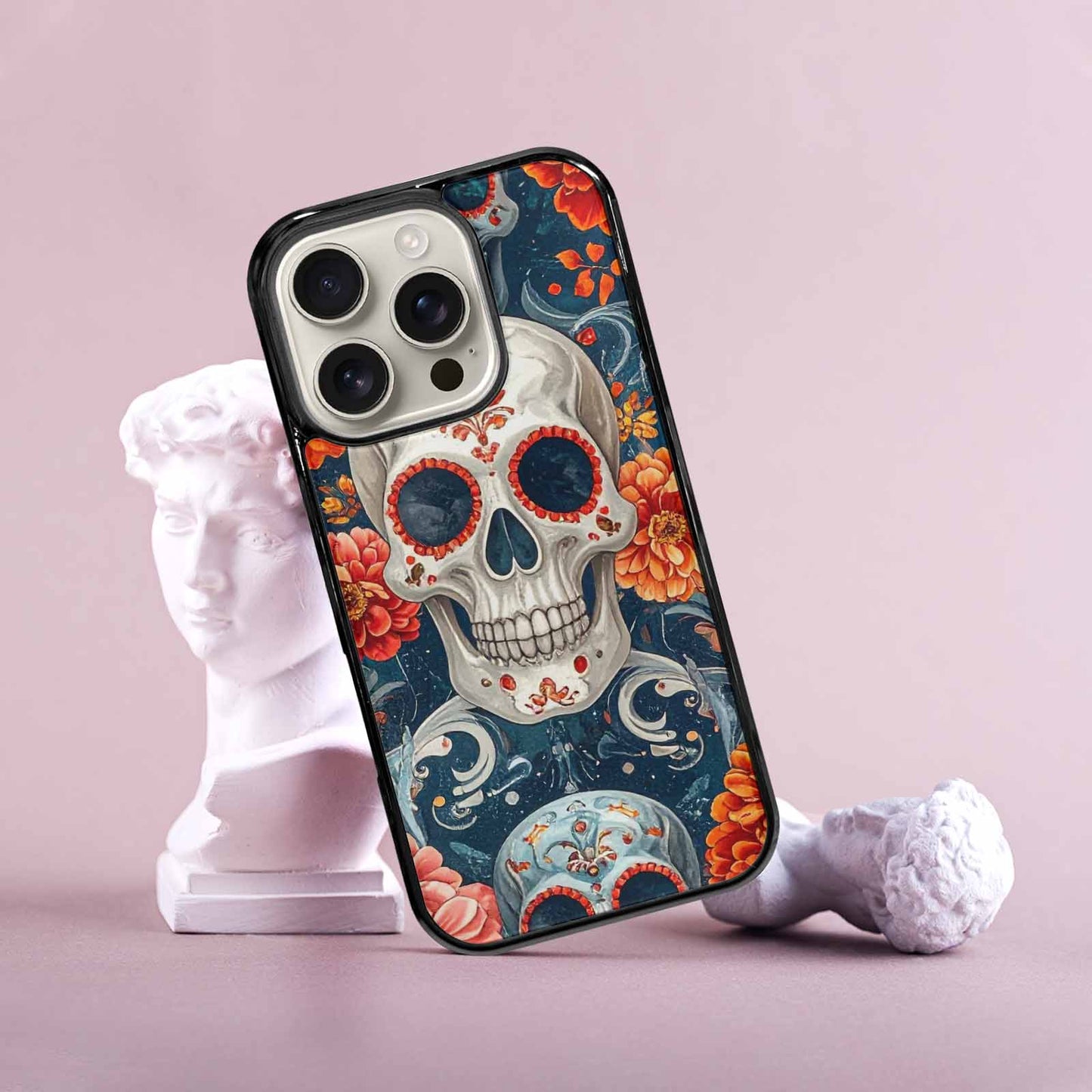 iPhone 16 Pro Case — Marble Skull Custom, Custom Print Case Cover