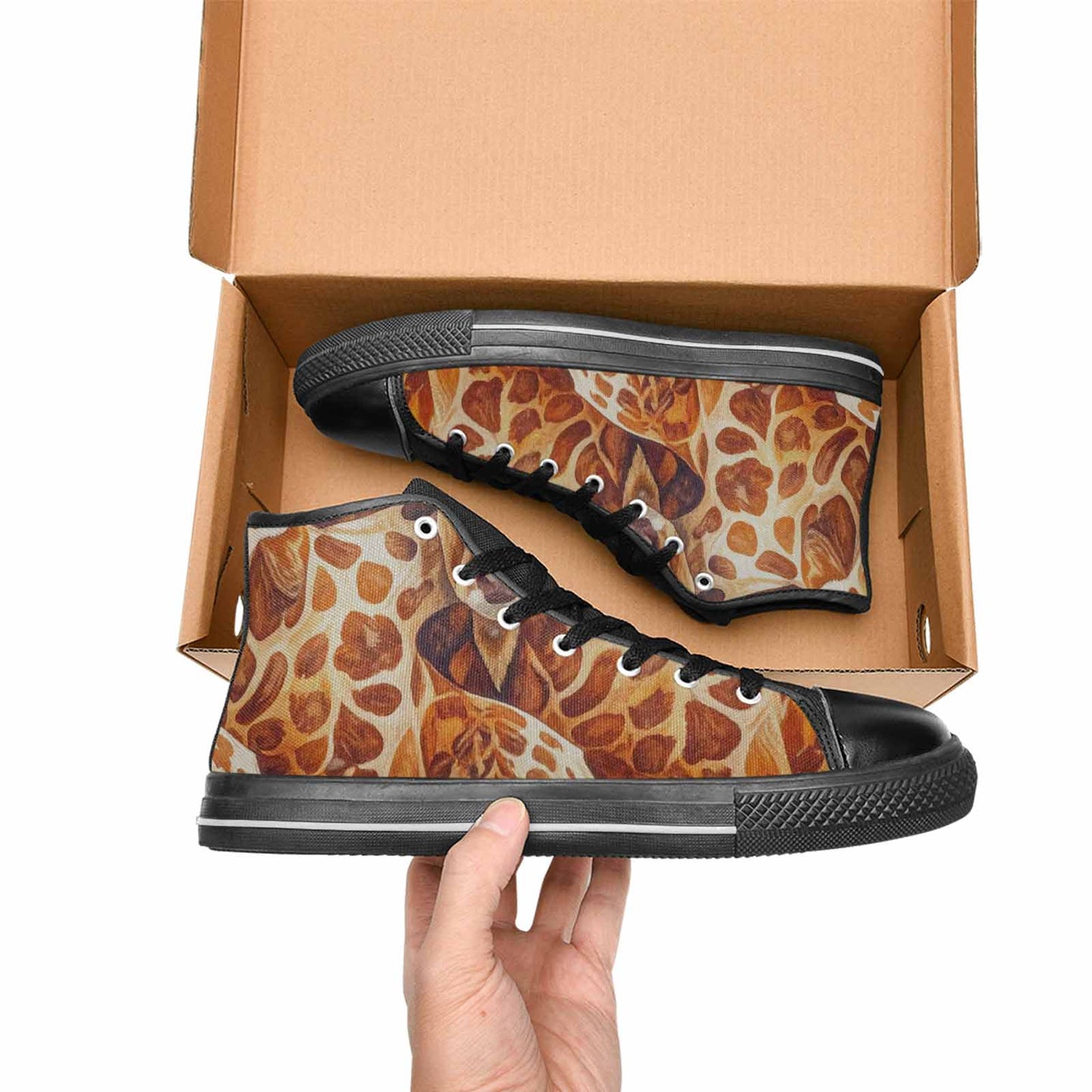 WOMEN'S Cow Animal Print High Top Canvas Dark Academia Shoes