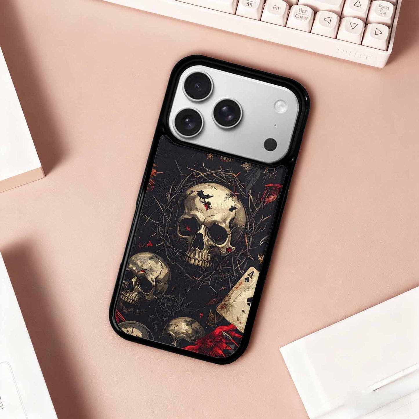 iPhone 17 Pro Case — Skull Dark Art Gothic Print Gothic, Customized Protective Case